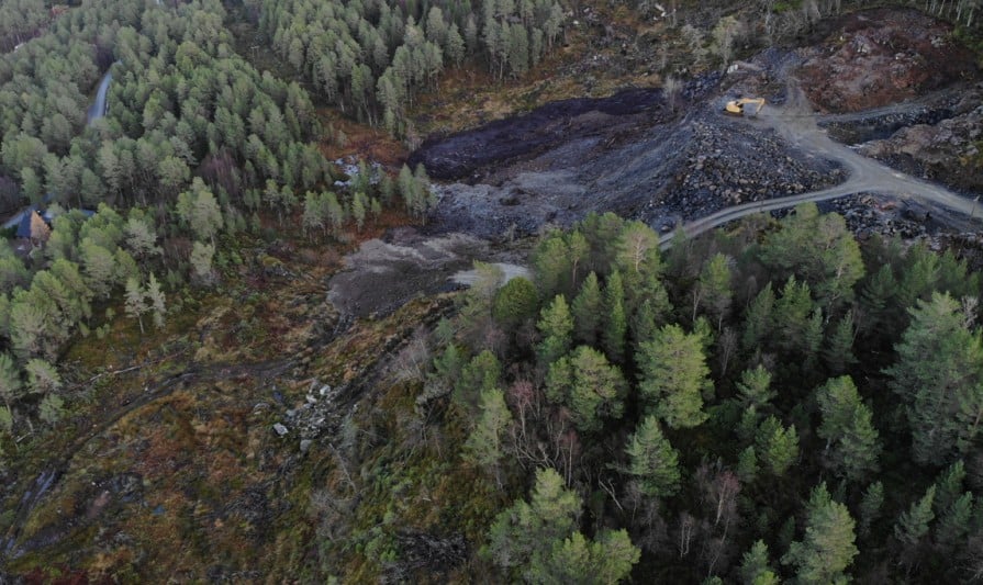 Oversiktsbilde av massedeponiet.