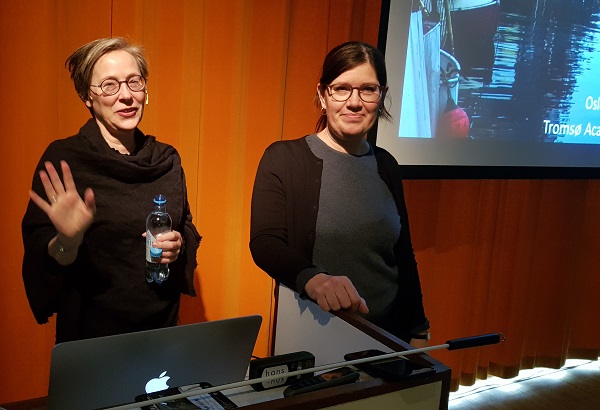 Førsteamanuensis Janikke Kampevold Larsen ved AHO og professor Lisbet Harboe ved AHO, foto Nedzad Zdralovic