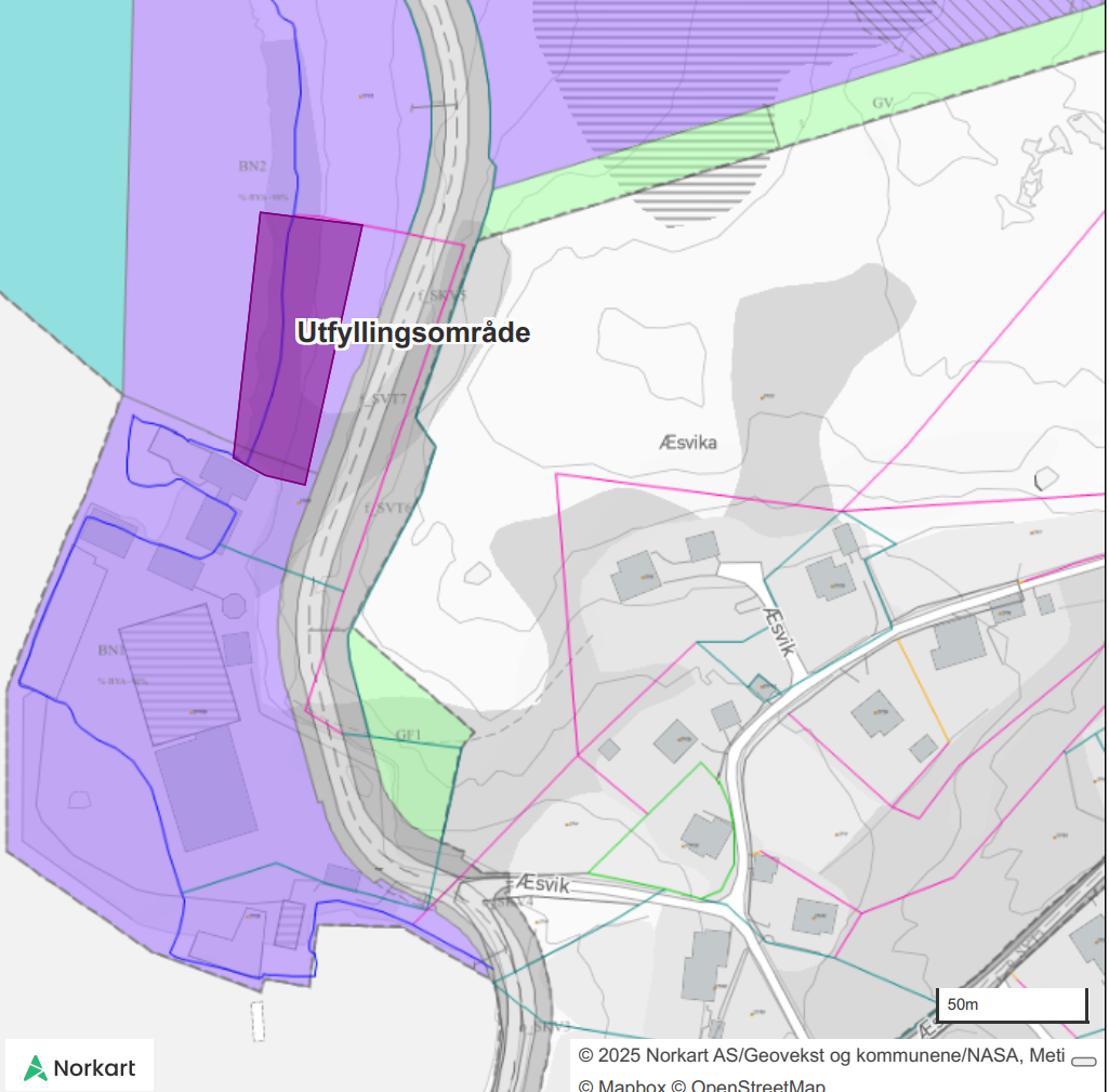 Kart over tiltaksområdet. Illustrasjonen er hentet fra søknaden.