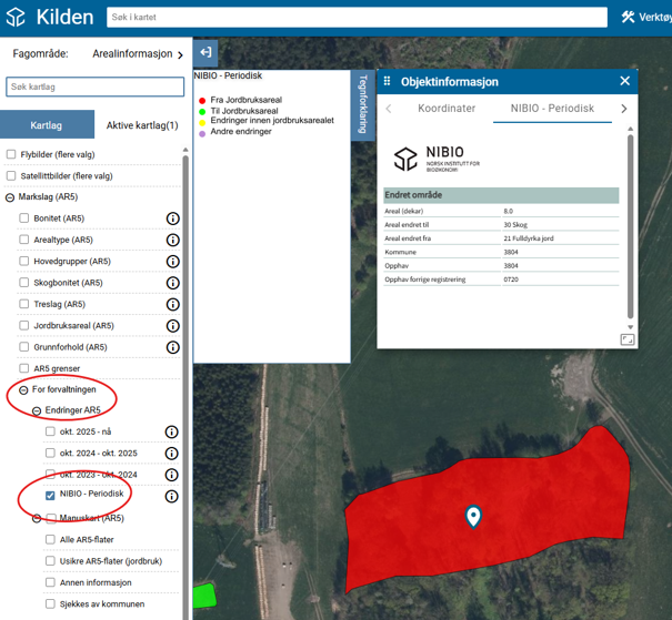Kartutsnitt fra Kilden 