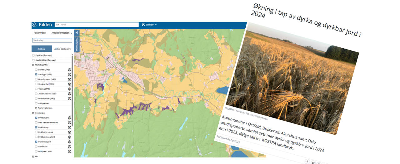 Hjelpeskjema for KOSTRA er blant annet grunnlag for SSBs årlige statistikk over omdisponering av dyrka og dyrkbar jord