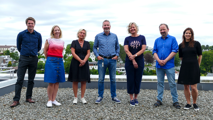 F.v. Lars Wetteland, Lina Bryne Larsen, Anne Wilson, Hjalmar Arnø, Elisabeth Ur Fjørtoft, Nils Andreas Høie og Ragnhild Otto. Foto: John Gunnar Skien/Statsforvaltaren i Rogaland.