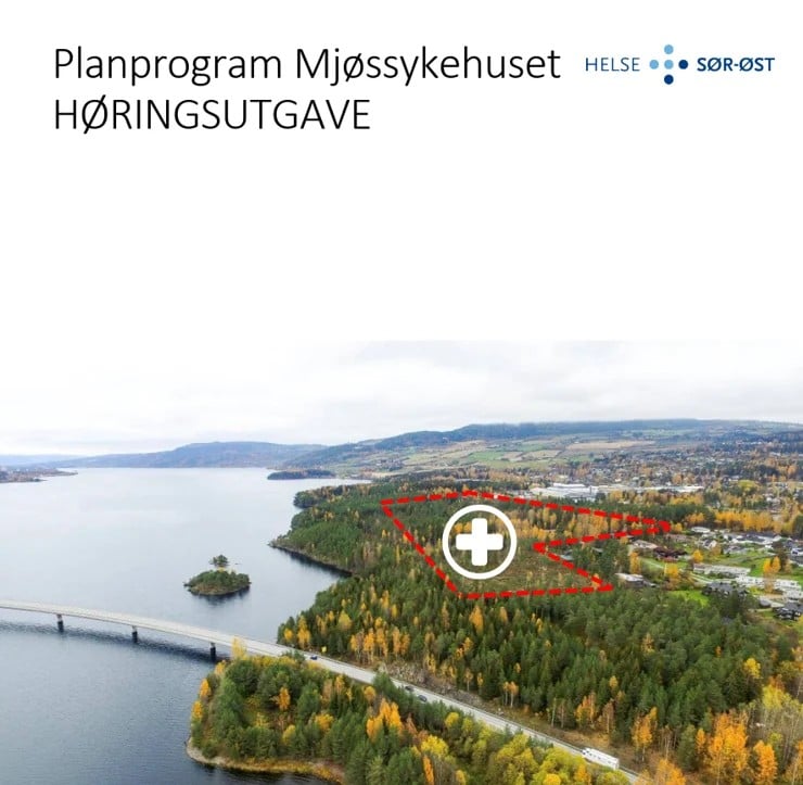 Skjermbilde av planprogram for Mjøssykehuset