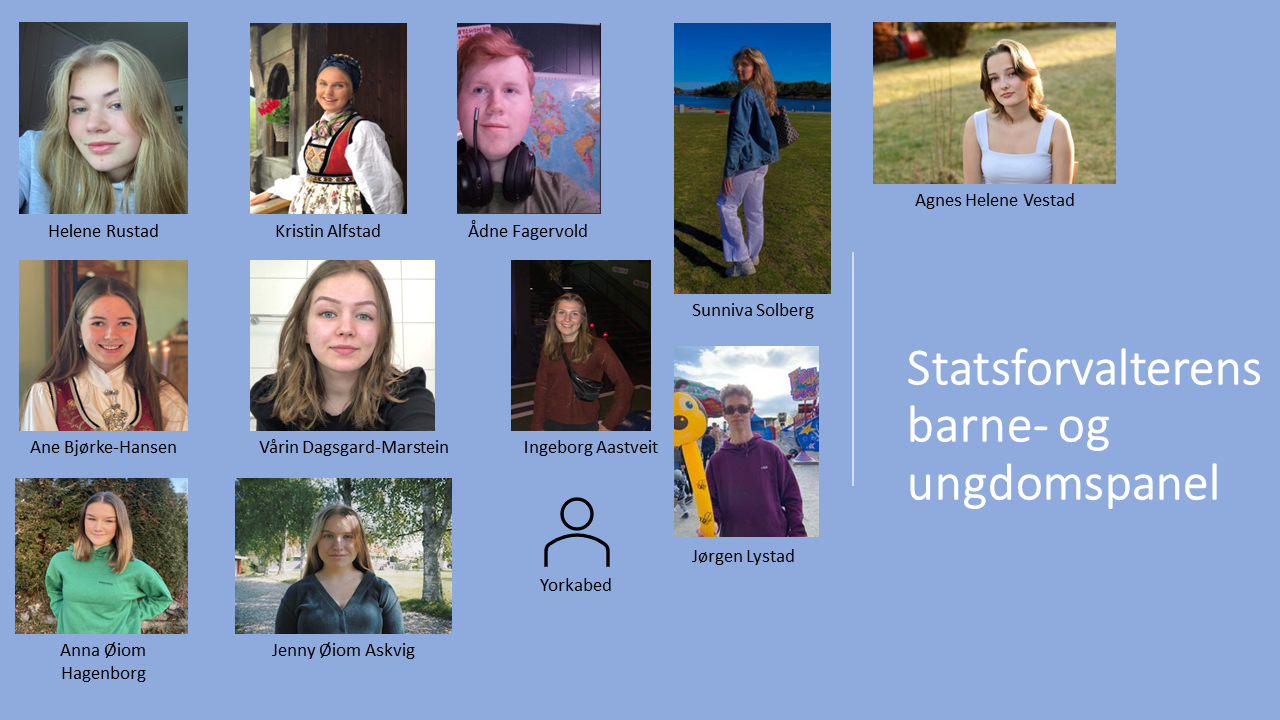 Bilde som viser medlemmene i barn- og ungepanelet