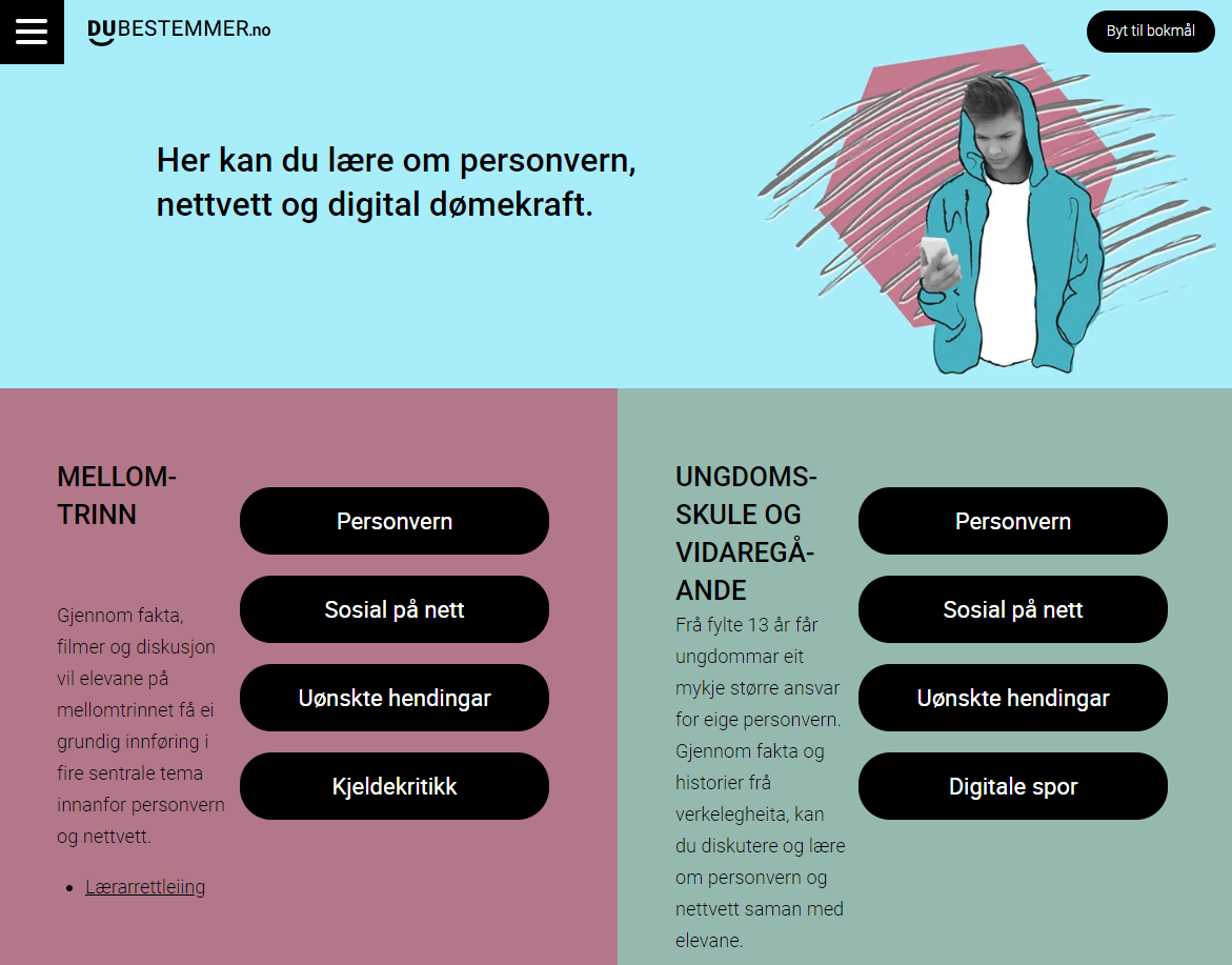 Foto: dubestemmer.no. Skjermbilde fra forsiden til dubestemmer.no