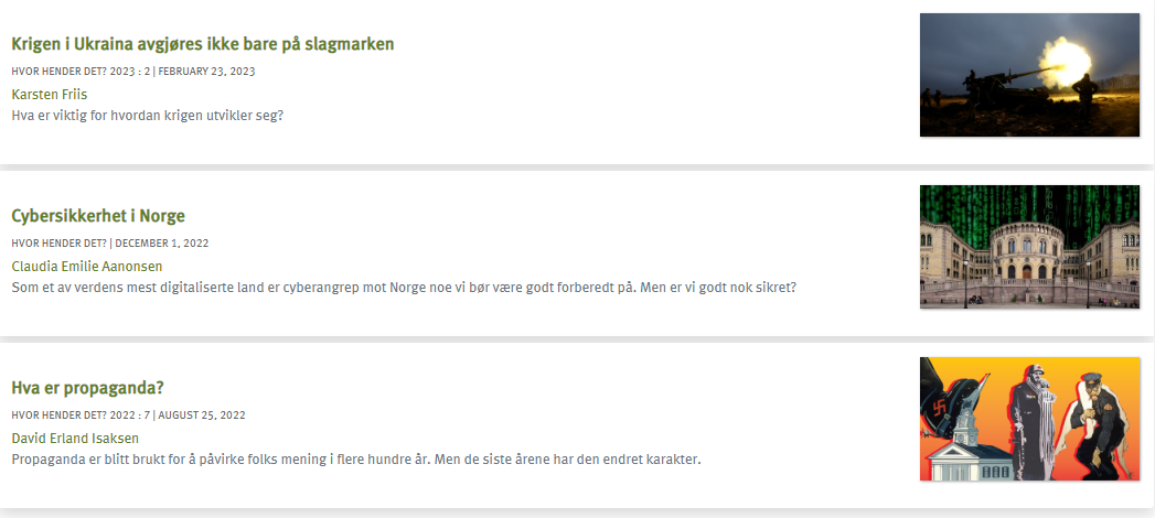 Skjermdump fra nettsidene til NUPI skole. Skjermdump fra nettsidene til NUPI