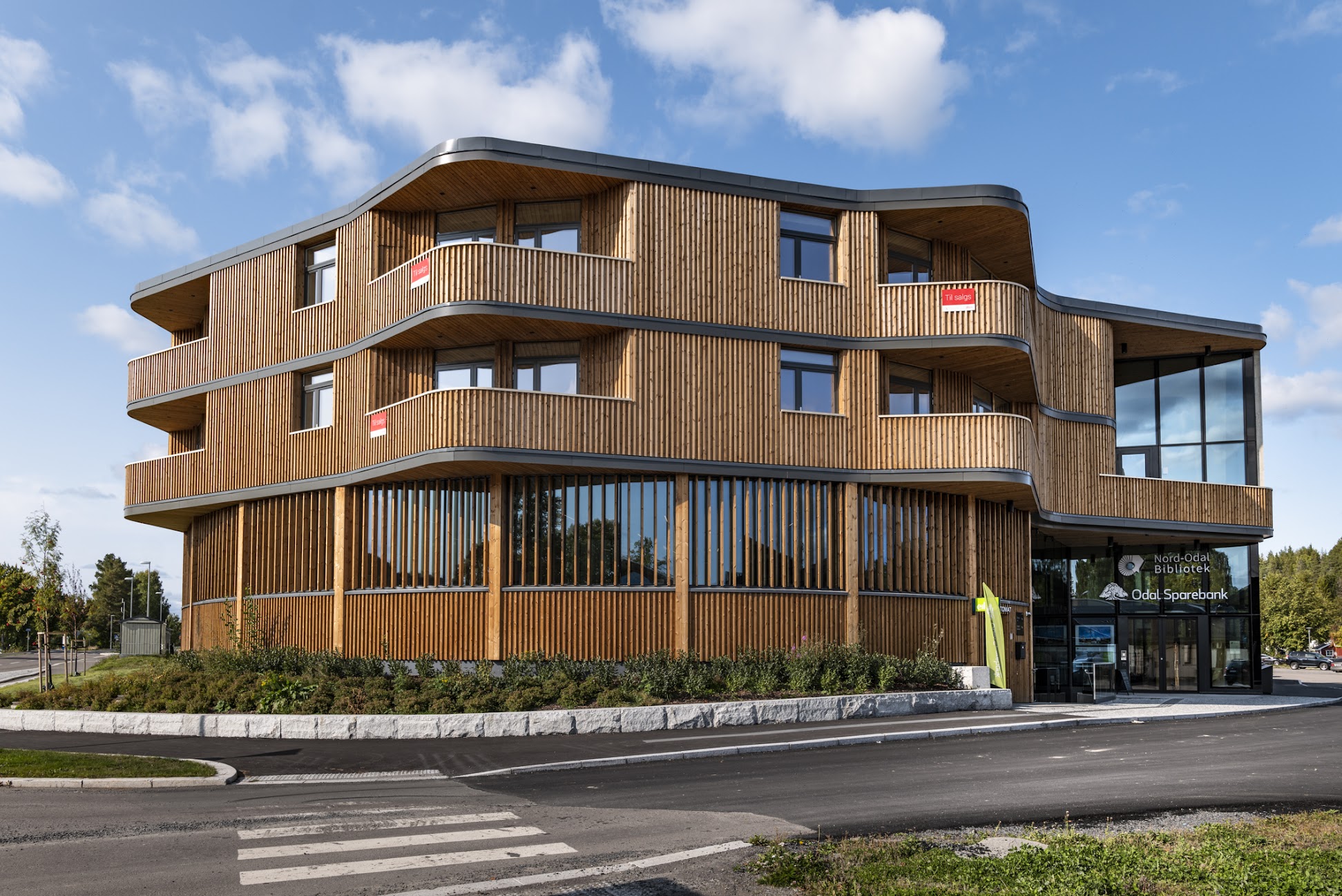 Samling i Nord-Odal kommune er nominert til hele tre byggpriser. Foto: Helge Eek for BS Eurobib. Samling i Nord-Odal kommune er nominert til hele tre byggpriser.